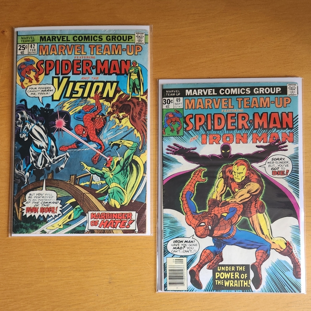 Marvel Team-Up #42, #49 - 1970s Marvel Comics (Lot of 2) Spider-Man, Iron Man